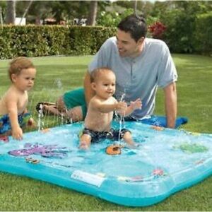 One Step Ahead Li'l Squirt Inflatable Baby Pool w mini sprinklers 50 x 50 inch